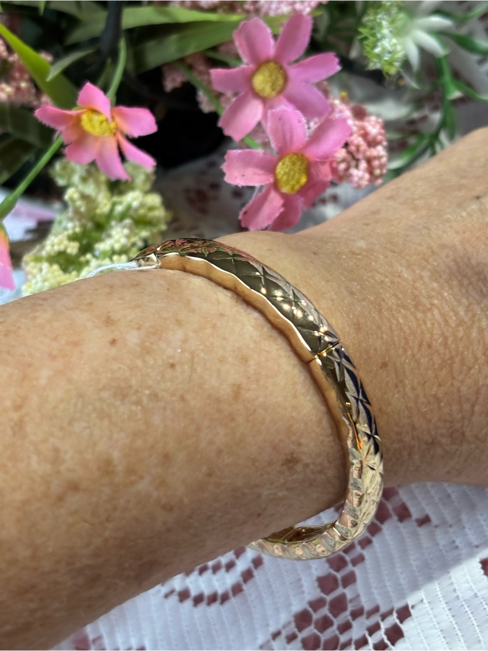 Park Lane Gold-Tone Faceted Bangle Bracelet